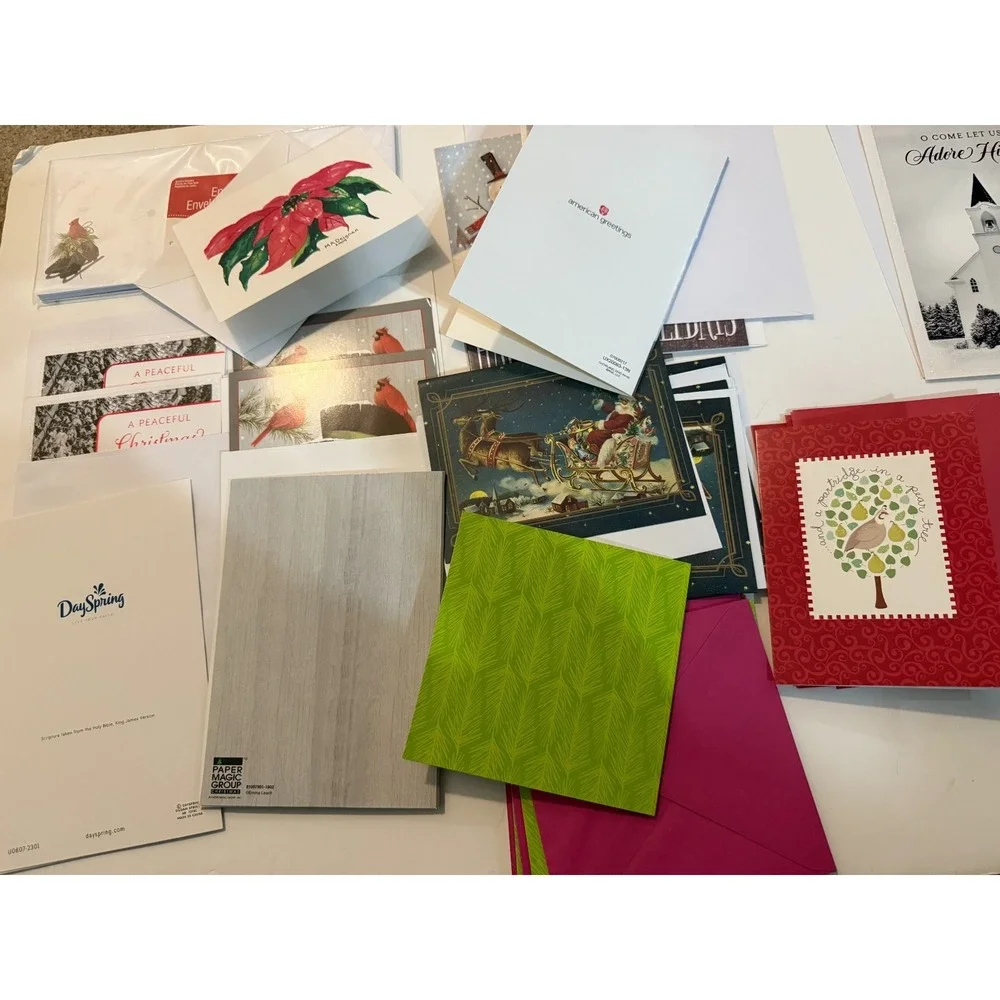Lot 26 Assorted Christmas Greeting Cards‎ Unused with Envelopes plus extra Xmas